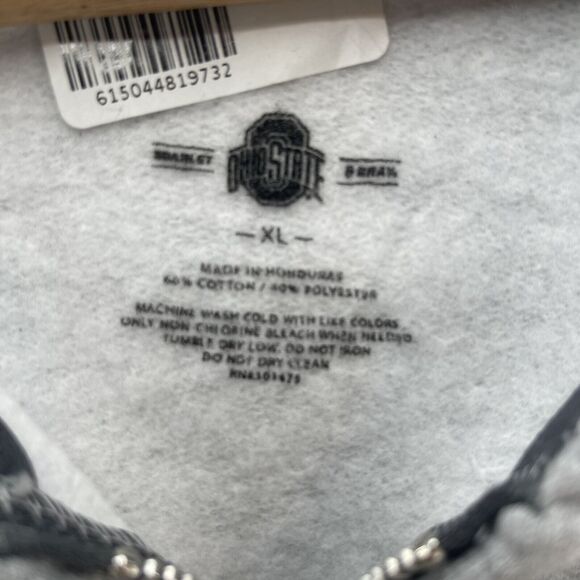 Ohio State Buckeyes NCAA Football Foundation Hoodie Sweatshirt Men's XL Gray Red - Picture 5 of 11